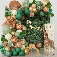 Kit d'arche de guirlande de ballons Jungle Safari, ballons en latex imprimés colorés pour décorations de fête sur le thème de la faune, baby shower, anniversaire d'enfants