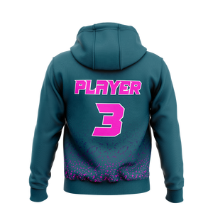Sudadera Informal Deportiva para Hombre, Color Verde Azulado, con Estampado de Letras Rosas y Número 3, Bolsillo Canguro, Sudadera Informal con Capucha, Top de Gimnasio de Felpa - Product Image 2