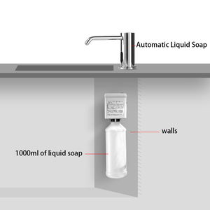 Distributeur automatique de savon mousse sans contact en or brossé moderne pour salle de bain avec construction métallique - Product Image 1
