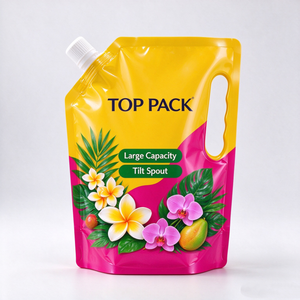 Custom OEM Low MOQ Spout Pouch with Handle for Household Home <b>Care</b> Cleaner Small Business Refill Liquid <b>Packaging</b> - Product Image 2