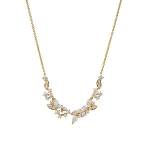 Parures de bijoux Gemnel 925 Silver Ravish Laurel Frontal, finition or, motif naturel, bijoux statement, chaîne réglable - Product Image 3