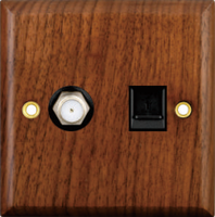 Interruptor de Pared de Madera de Nogal Estilo Vintage Premium, Estándar del Reino Unido, Tipo Punch, para TV y Computadora