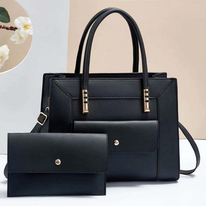 Conjunto de Bolsos de Dos Piezas para Madre e Hija An Ru Shi, Bolso de Mano de Gran Capacidad, Bolso Bandolera, Color Negro, Verano 2025 - Product Image 1