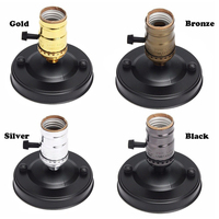 Support de lampe de bureau à douille en bronze E26 E27 pour ampoule Edison Supports de lampe de table Bases à côté d'or noir argent