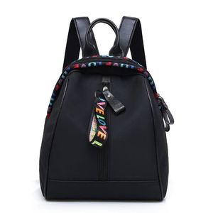Sac à dos mini antivol personnalisé en nylon tendance pour femme, sac à bandoulière de voyage pour femme avec porte-clés ours - Product Image 3