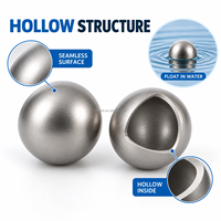 Bola Apung Titanium OEM 6.35mm 1/4" Berongga Tipis Tanpa Sambungan untuk Kontrol Level Sensor Katup
