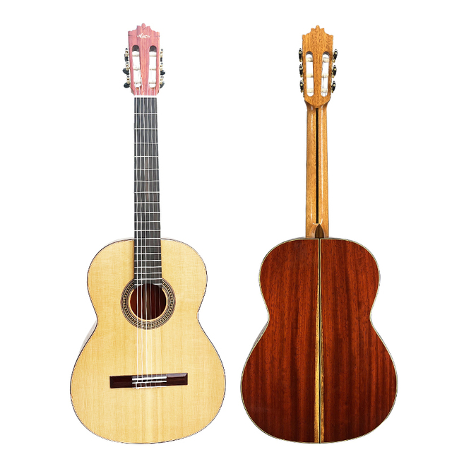 Aiersi Brand Custom Glossy All Solid Spruce Top Padauk Back All Spanish Luthier Made Professional Classical Guitar