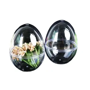 Bomba de banho transparente de plástico, bolas de plástico transparentes para enfeitar ovos de páscoa diy