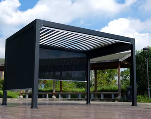 Pérgola Bioclimática de Estilo Europeo Ligera para Exteriores, con Persianas de Aleación de Aluminio para Protección Solar y Drenaje Rápido, para Villas y Parques - Product Image 3