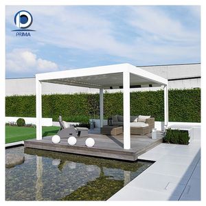 Pergola à toit à lames imperméable Prima - Pavillon extérieur en aluminium robuste avec rideaux - Product Image 3