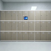 JMDS Casier intelligent moderne étanche pour piscine et salle de sport, avec serrure électronique, structure démontable en PVC+ABS, 3 compartiments, résistant à la rouille
