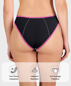 Ropa Interior Menstrual con Cierre de Gancho Lateral Ajustable Personalizada OEM, Cintura Baja, Transpirable, Reutilizable, a Prueba de Fugas, para Mujeres - Product Image 4