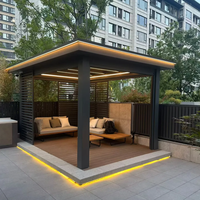 Gazebo en aluminium à toit composite, style moderne et luxueux, respectueux de l'environnement, longue durée de vie, abri de jardin extérieur, pavillon