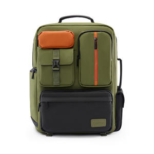 Sac à dos pour appareil photo en nylon imperméable, sac de photographie, support de trépied, sac numérique d'extérieur, fermeture éclair, épissure contrastée - Product Image 1