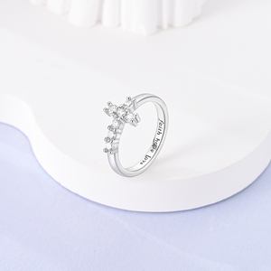 MULA Jewelry Set-Classique Argent 925 Croix Charms Perles Anneaux Boucles d'oreilles Collier Bracelet pour Cérémonies Religieuses en Argent - Product Image 5