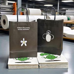 Bolsas de Compra de Papel Kraft con Logotipo Personalizado al por Mayor, Bolsas de Regalo Ecológicas Reciclables con Asas para Envasado de Alimentos al por Menor - Product Image 3