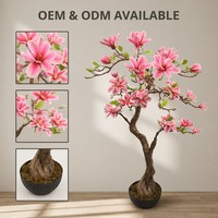 Arbre de magnolia artificiel de haute qualité, plante en pot, simulation de fleurs au toucher réel, pour la décoration intérieure, OEM ODM