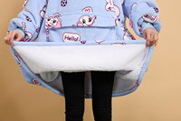 Couverture Sweat à Capuche Géante d'Usine Super Douce et Chaude en Flanelle Portative avec Grande Poche pour Hommes et Femmes