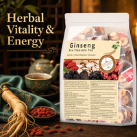 OEM Ginseng Zes Schatten Kruidenthee Piramidezakjes 5g*20 Moerbei Wellness Thee Voedt de Nieren Verbetert de Viriliteit Aangepaste Verpakking