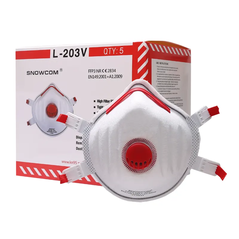 Masque de sécurité de protection respiratoire anti-poussière buccal respirant CE EN149 FFP3 Offre Spéciale d'usine avec valve