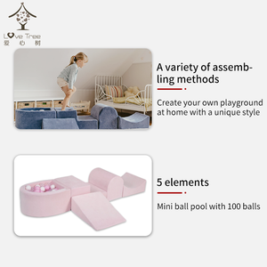 Ensembles d'équipements de jeu doux d'intérieur portables en mousse à mémoire de forme souple pour tout-petits et bébés, avec <span class=keywords><strong>piscine</strong></span> à balles - Product Image 3