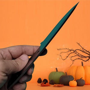 Hongrui, cuchillo de hoja fija de acero inoxidable 440C personalizable con mango de acero, espiga completa para borde exterior en blanco con agujeros DIY - Product Image 6