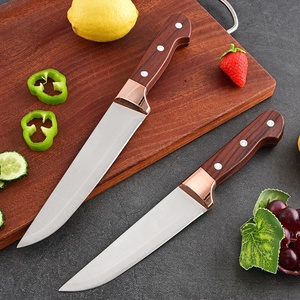 Juego de cuchillos para deshuesar al por mayor de fábrica, cuchillo de carnicero de acero inoxidable con mango con patrón de madera para procesamiento de carne, OEM ODM personalizado - Product Image 3