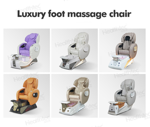 Mobilier de salon de beauté pour les ongles Chaise de luxe Queen Throne Foot Spa Chaise de pédicure blanche avec pompe de vidange - Product Image 5