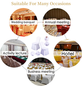 Etek elastik streç ile özel sandalye kılıfı sandalye kılıfı s Spandex otel düğün olay ziyafet restoran için Slipcovers - Product Image 3
