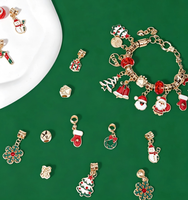 Bracelet en métal perlé fait main pour Noël, bijoux DIY, jouet amusant, boîte surprise, cadeaux d'unboxing, cadeaux de fête, perles Kawaii, fêtes de fin d'année