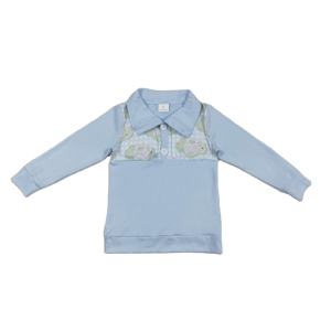T-shirt à manches longues pour bébé garçon, motif à carreaux bleu, motif de golf, vêtements de printemps, BT1492 rts - Product Image 1