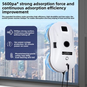 <span class=keywords><strong>Robot</strong></span> <span class=keywords><strong>de</strong></span> nettoyage <span class=keywords><strong>de</strong></span> vitres automatique intelligent, nettoyeur <span class=keywords><strong>de</strong></span> vitres électrique pour femme au foyer, lave-vitres pour immeubles <span class=keywords><strong>de</strong></span> grande hauteur, forte aspiration, télécommande - Product Image 2