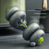 Haltères réglables multifonctions recouverts de caoutchouc souple, équipement de fitness unisexe pour femmes et hommes, ensemble de barres de musculation