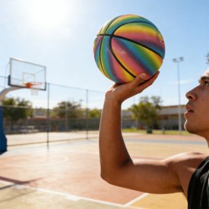 Ballon de <span class=keywords><strong>basket</strong></span> en PU arc-en-ciel coloré taille 7 pour l'<span class=keywords><strong>entraînement</strong></span> au basketball - Product Image 2