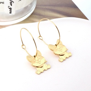 Pendientes de Moda 2022, Diseños de Pendientes Bali Dorados, Acero Inoxidable, Chapado en Oro de 18k, Joyería con Diseño de Gato, Venta al Por Mayor - Product Image 2