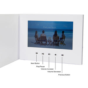 Tarjeta de folleto de video LCD personalizada al por mayor con pantalla a todo color para regalo de marketing empresarial, reproductor de papel portátil con altavoz - Product Image 1