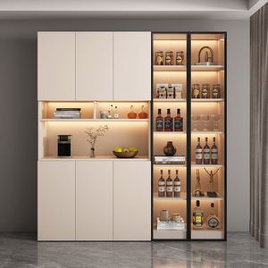 Santopova Modern Multifunctional Living Room Storage Cabinet with LED Lighting & Glass Door Display - Product Image 2