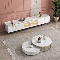 Meuble TV minimaliste de luxe italien, table basse en ardoise pour petits appartements, pierre frittée pour la salle à manger, meubles de maison