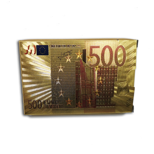 Cartes à jouer durables <span class=keywords><strong>en</strong></span> plastique imperméable plaquées or 24 carats, design dollar américain et <span class=keywords><strong>500</strong></span> <span class=keywords><strong>euros</strong></span>, pour les joueurs de poker, jeu de cartes cadeau - Product Image 1