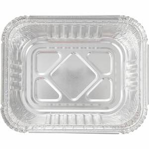OEM Logo Rectangle Aluminum Foil Disposable <b>Takeaway</b> Food <b>Container</b> Small Size Plastic Lid - Product Image 3