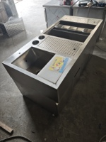 Station de barman réfrigérée en acier inoxydable 304, double porte, écologique, certifiée CE, multifonctionnelle, avec évier à cocktails et bac à glace pour hôtel