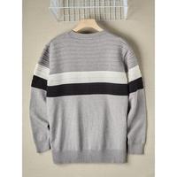 Pull tricoté épais pour homme en modal et fourrure de lapin, à manches longues, avec badge uni, idéal pour le dropshipping transfrontalier OMG