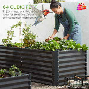 Personalizza le erbe all'aperto piantare modulare sollevare il contenitore di fiori all'<span class=keywords><strong>ingrosso</strong></span> fioriera in acciaio letto <span class=keywords><strong>da</strong></span> giardino rialzato zincato vegetale in metallo - Product Image 2