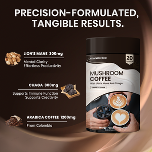 Lifeworth Groothandel Paddenstoelenkoffiepoeder Ondersteunt Aangepaste <span class=keywords><strong>Reishi</strong></span> Paddenstoelenextract Supplement Shiitake Morchelpoeder Volwassenen Verbetering - Product Image 4