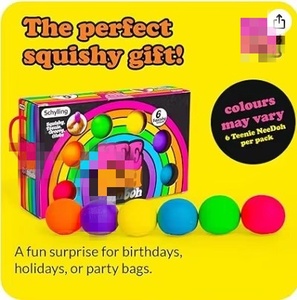 Nouvelles balles anti-stress miniatures Needoh Rainbow TeenieNeedoh, lot de 6, jouets sensoriels doux pour enfants, boîte surprise - Product Image 2