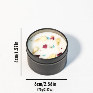 Nuova Candela Ecologica in Cera di <span class=keywords><strong>Soia</strong></span> in Barattolo di Latta Nero a Lunga Durata 6x4 cm Regalo Festivo per Fidanzata Halloween Pasqua - Product Image 3