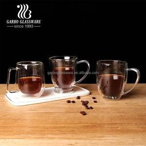 Tazas de café y té, resistentes al calor, sin BPA, vidrio de doble pared, tazas al por mayor, vasos de vidrio para <span class=keywords><strong>India</strong></span>, Polonia, mercado europeo - Product Image 1