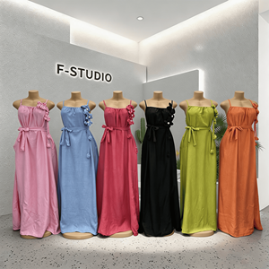 Robe mi-longue plissée à bretelles, dos nu et col en V, élégante et sexy, nouvelle collection été 2026 <span class=keywords><strong>pour</strong></span> <span class=keywords><strong>femme</strong></span> - Product Image 3