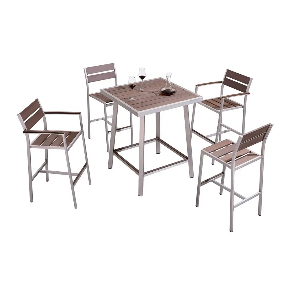 Mesa y sillas para restaurante, muebles de salón antidecaimiento con mesa lateral