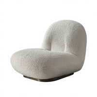 Fauteuil d'appoint modulaire moderne en tissu Sherpa, pivotant, pour salon, chambre, hôtel, bureau à domicile, appartement